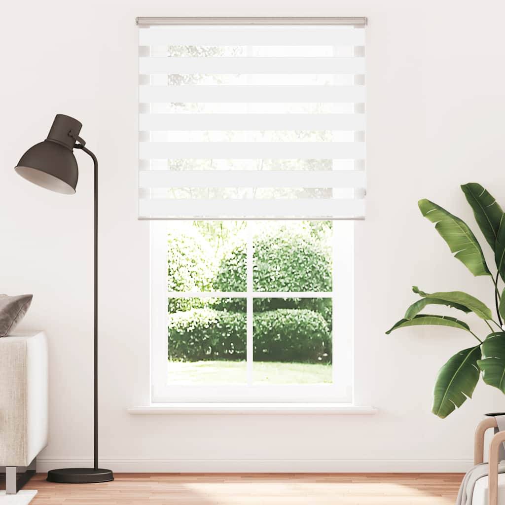 vidaXL Zebrarollo Weiß 130x200 cm Stoffbreite 125,9 cm Polyester