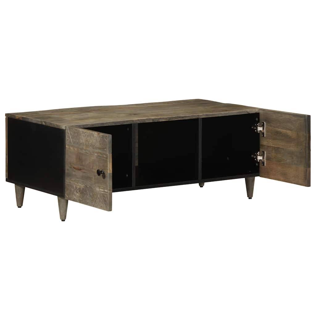 vidaXL Couchtisch Hellgrau 100x54x40 cm Massivholz Mango