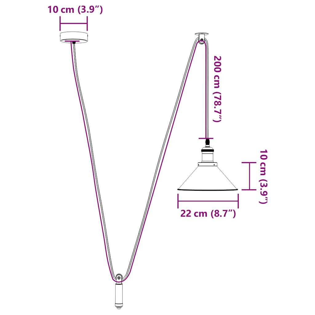 vidaXL Pendelleuchte Höhenverstellbar E27 Grün Glänzend Ø 22 cm Metall