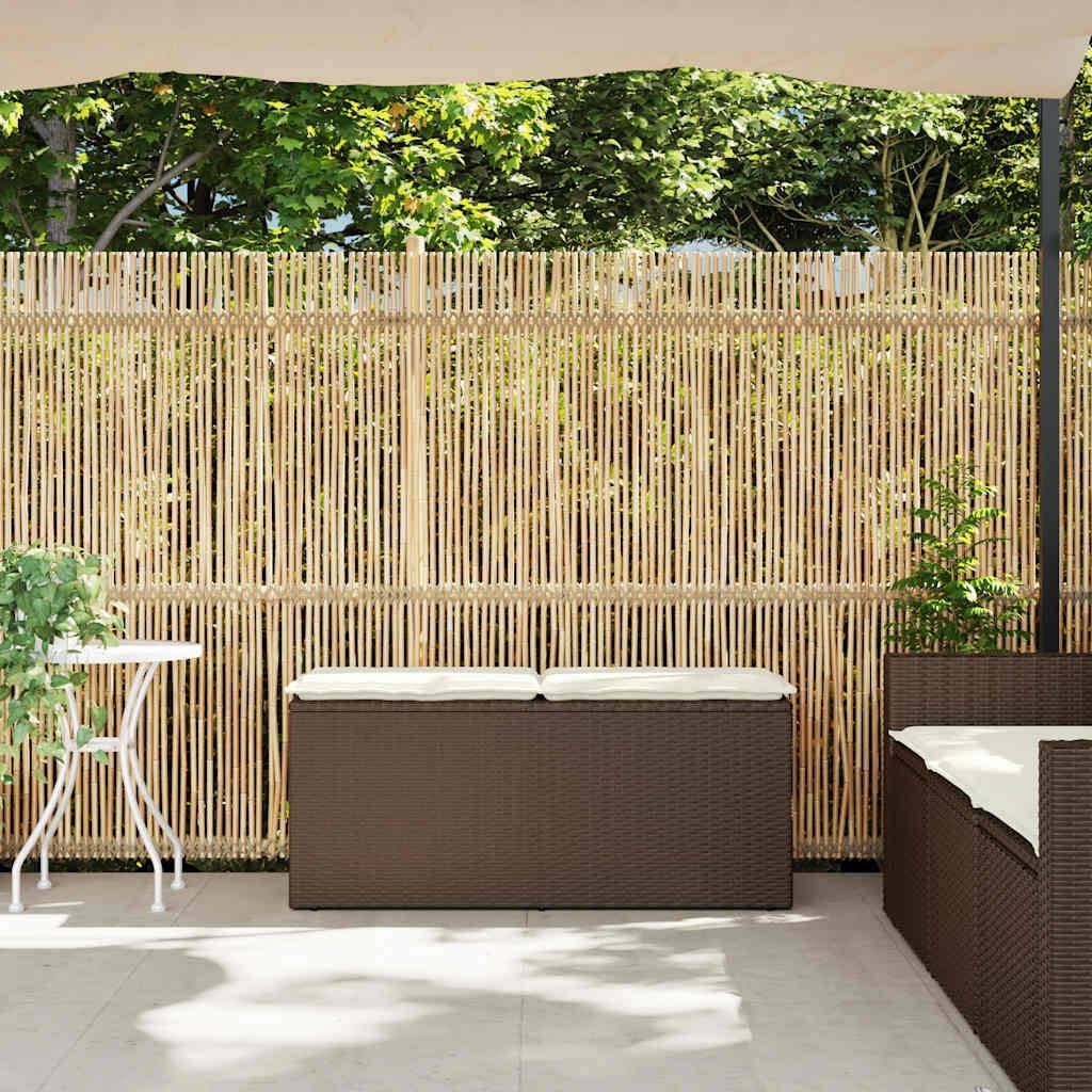 vidaXL Gartenbank mit Kissen Braun 110x40x44 cm Poly Rattan