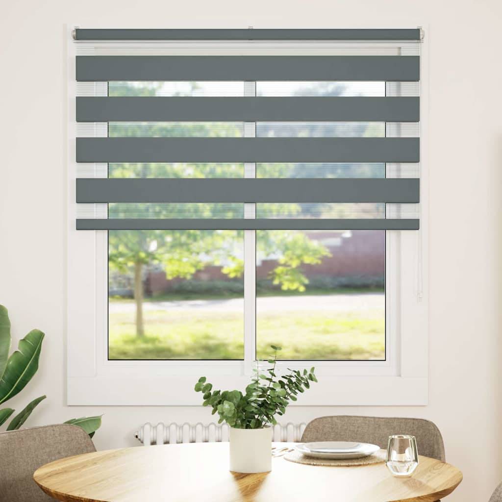 vidaXL Zebrarollo Dunkelgrau 130x150cm Stoffbreite 125,9 cm Polyester