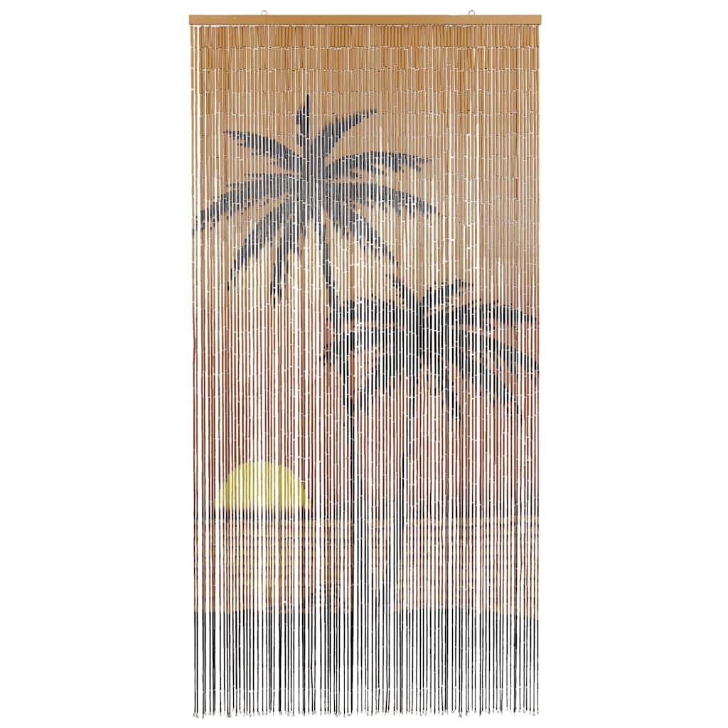 vidaXL Insekten-Türvorhang Palmendruck 100x200 cm Bambus
