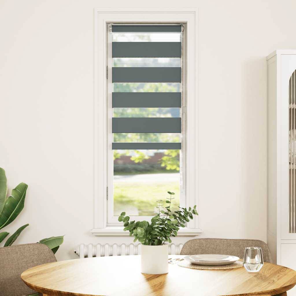 vidaXL Zebrarollo Dunkelgrau 45x100 cm Stoffbreite 40,9 cm Polyester