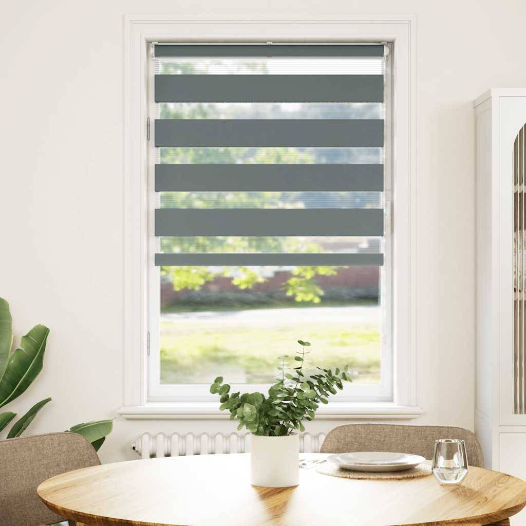 vidaXL Zebrarollo Dunkelgrau 85x100 cm Stoffbreite 80,9 cm Polyester