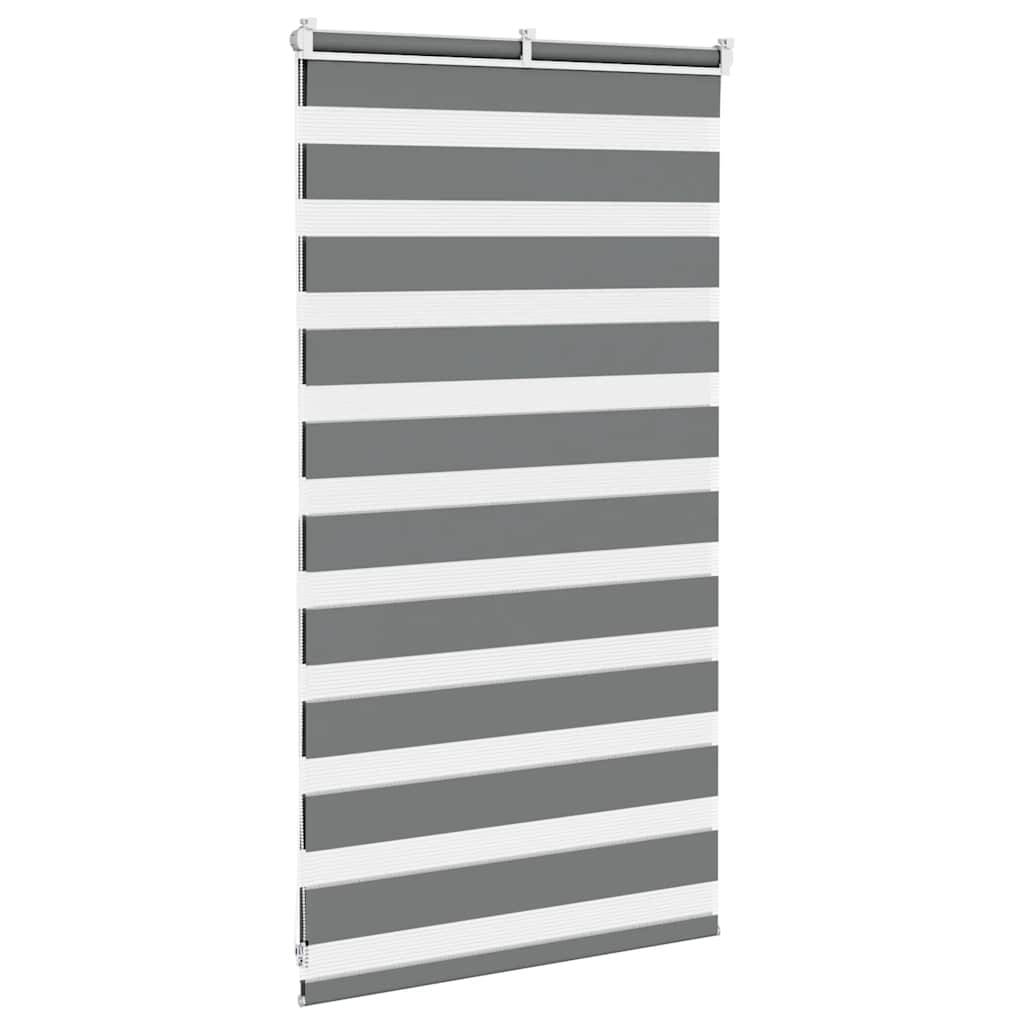 vidaXL Zebrarollo Dunkelgrau 85x100 cm Stoffbreite 80,9 cm Polyester