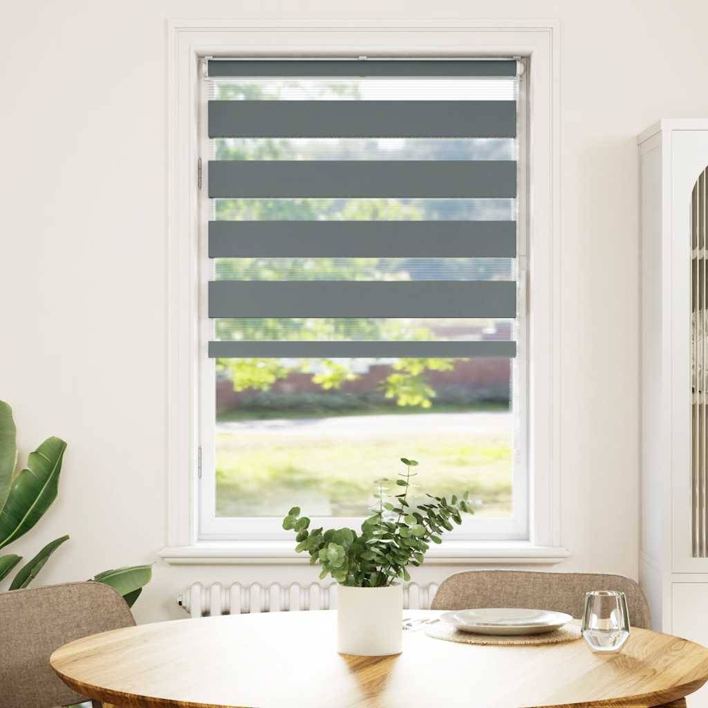 vidaXL Zebrarollo Dunkelgrau 70x150 cm Stoffbreite 65,9 cm Polyester