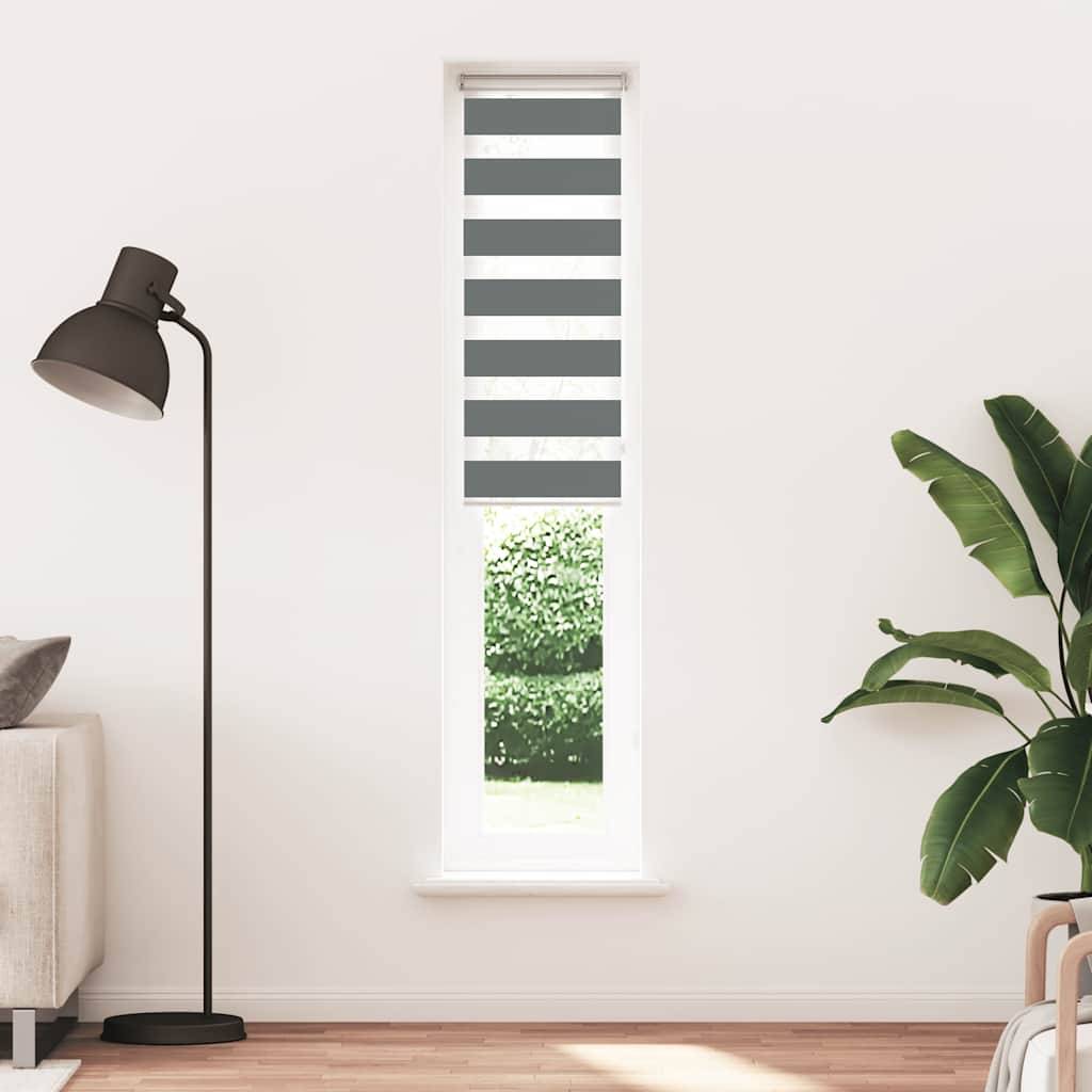 vidaXL Zebrarollo Dunkelgrau 45x230 cm Stoffbreite 40,9 cm Polyester