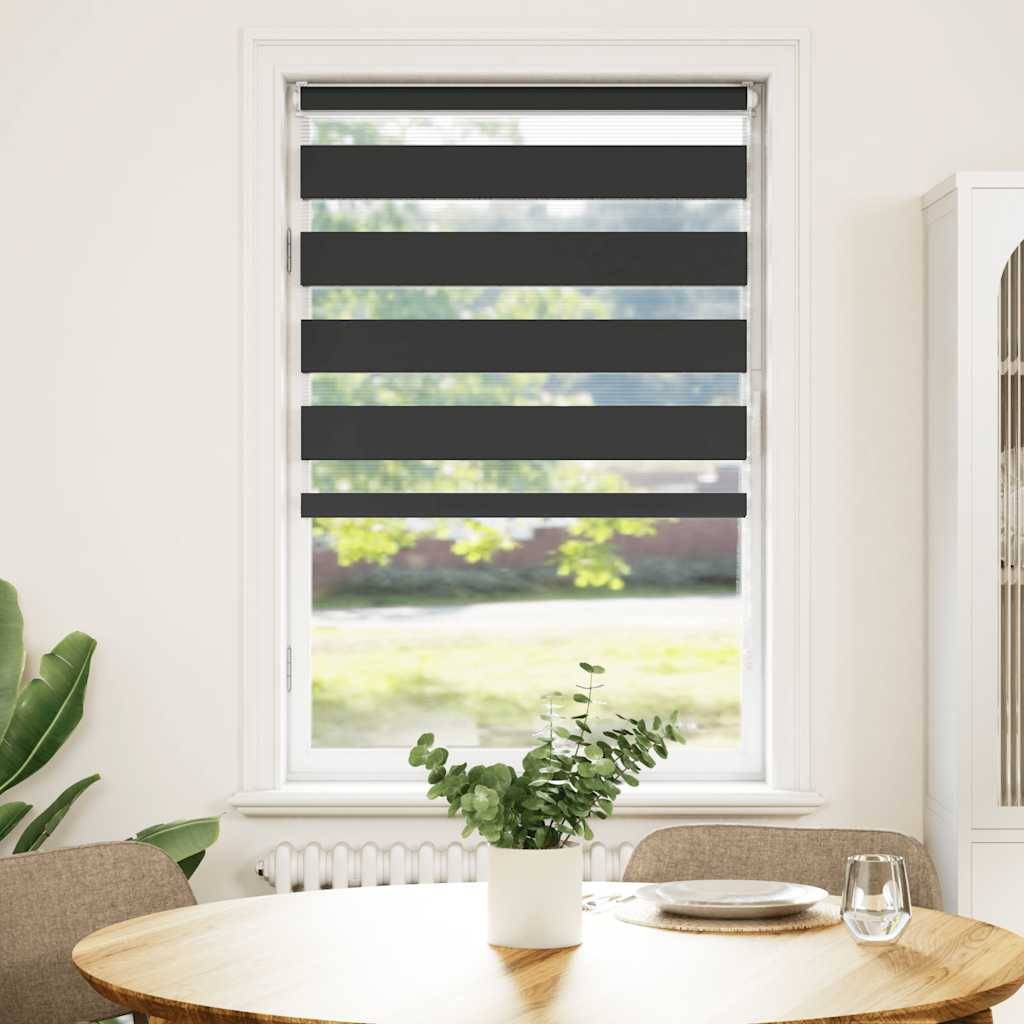 vidaXL Zebrarollo Schwarz 70x100 cm Stoffbreite 65,9 cm Polyester
