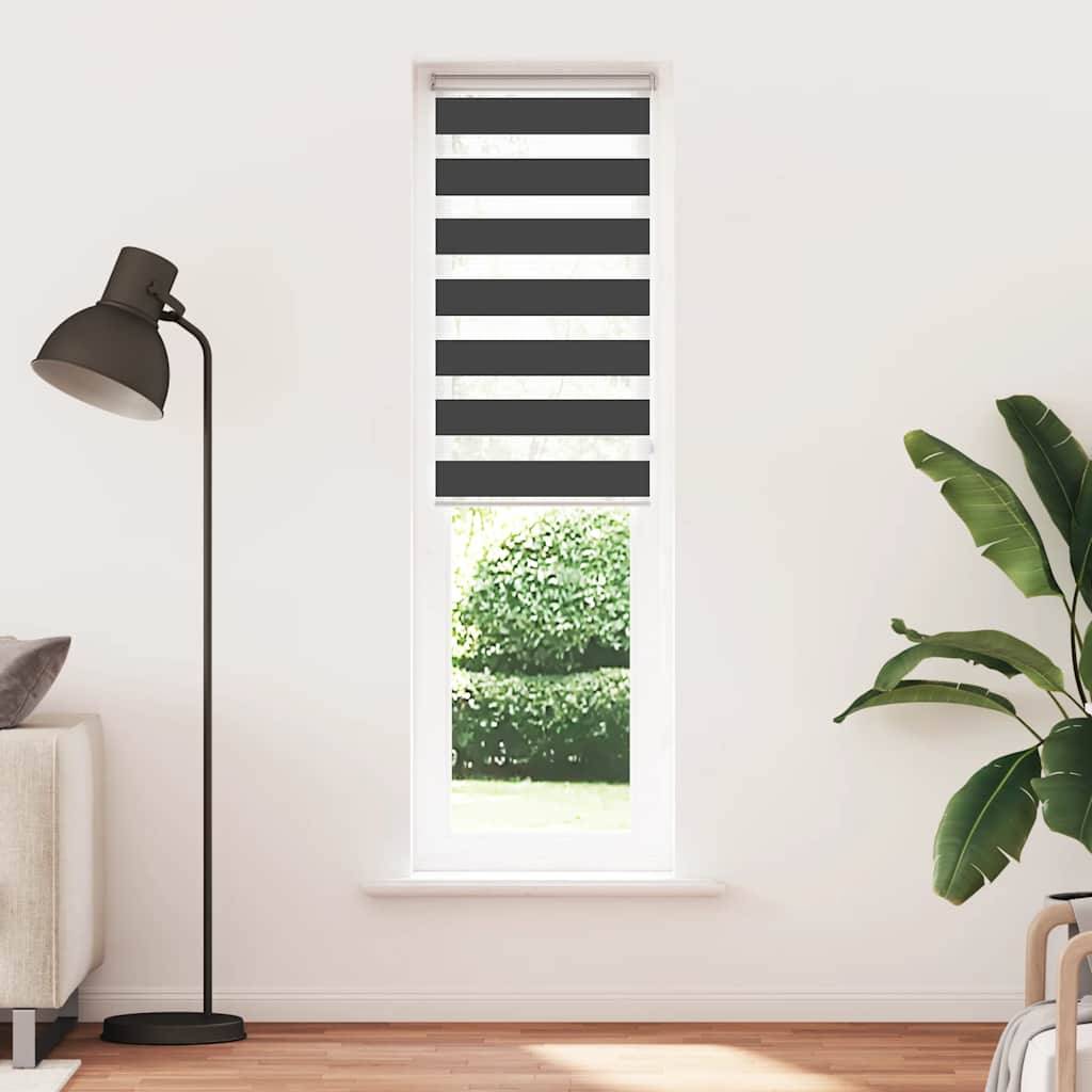 vidaXL Zebrarollo Schwarz 50x230 cm Stoffbreite 45,9 cm Polyester