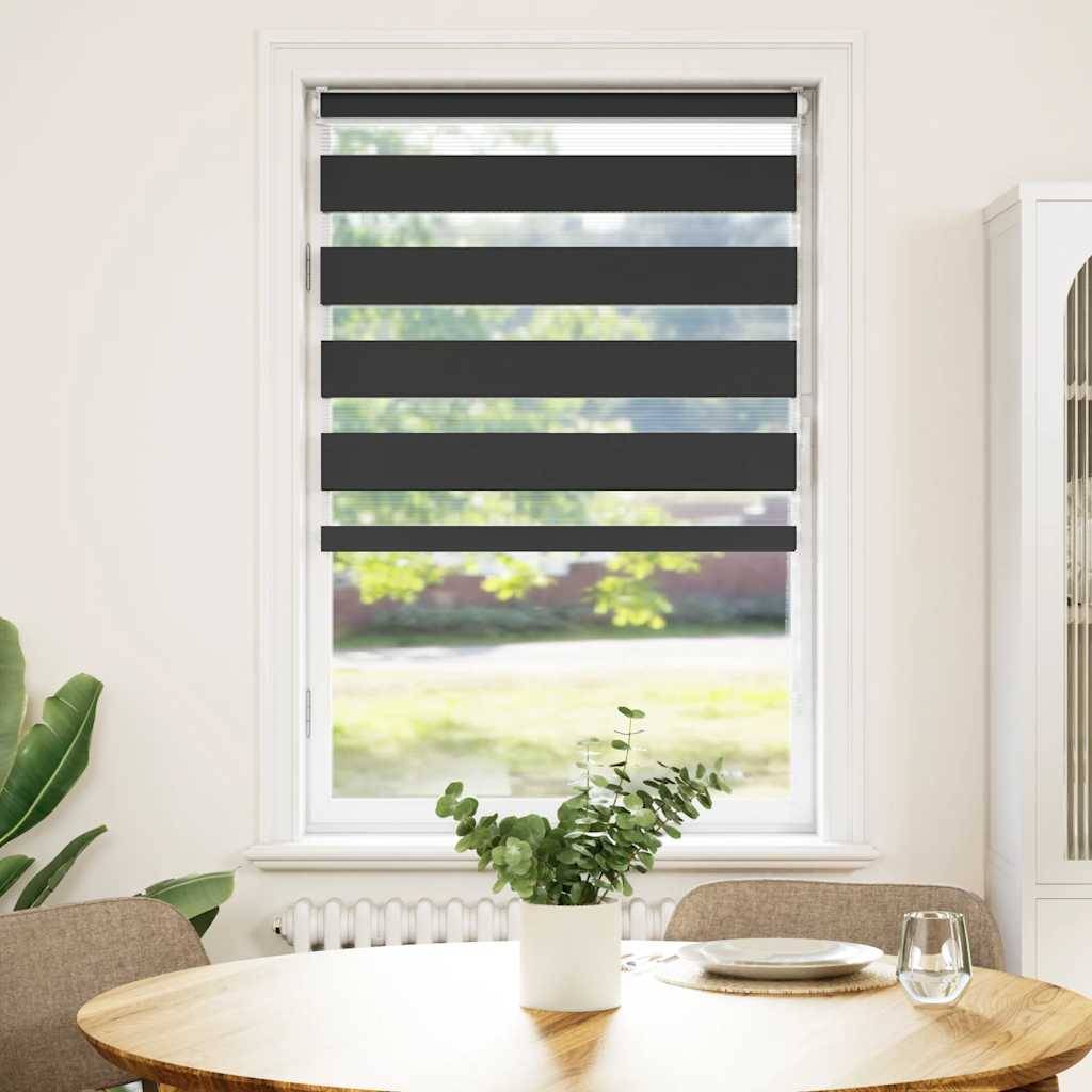 vidaXL Zebrarollo Schwarz 75x100 cm Stoffbreite 70,9 cm Polyester