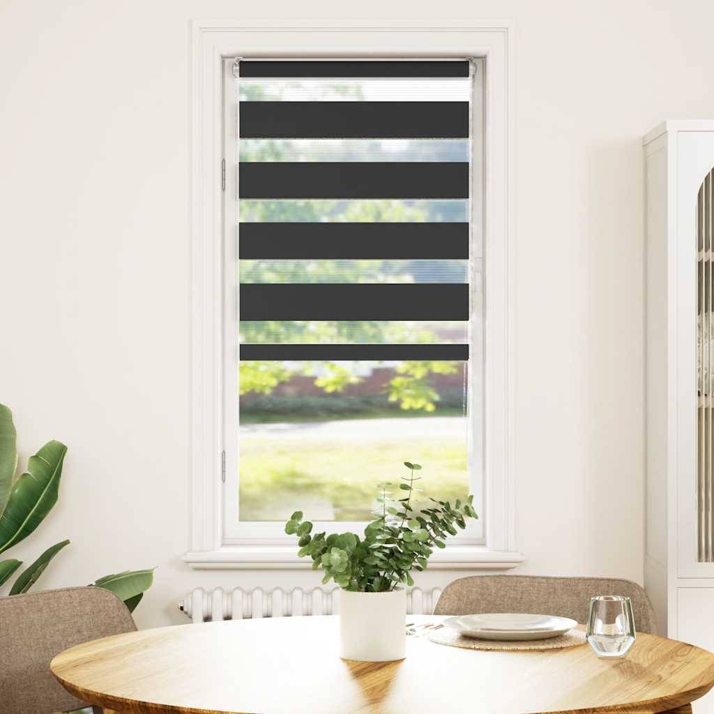 vidaXL Zebrarollo Schwarz 60x150 cm Stoffbreite 55,9 cm Polyester