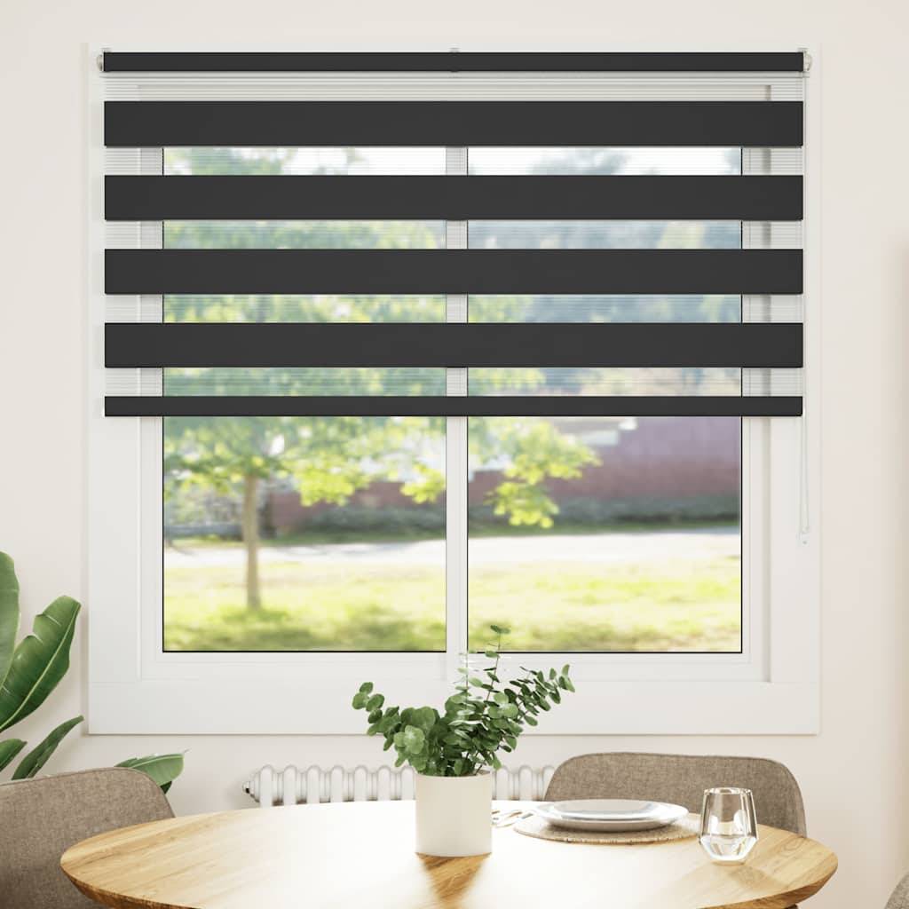 vidaXL Zebrarollo Schwarz 150x100 cm Stoffbreite 145,9 cm Polyester