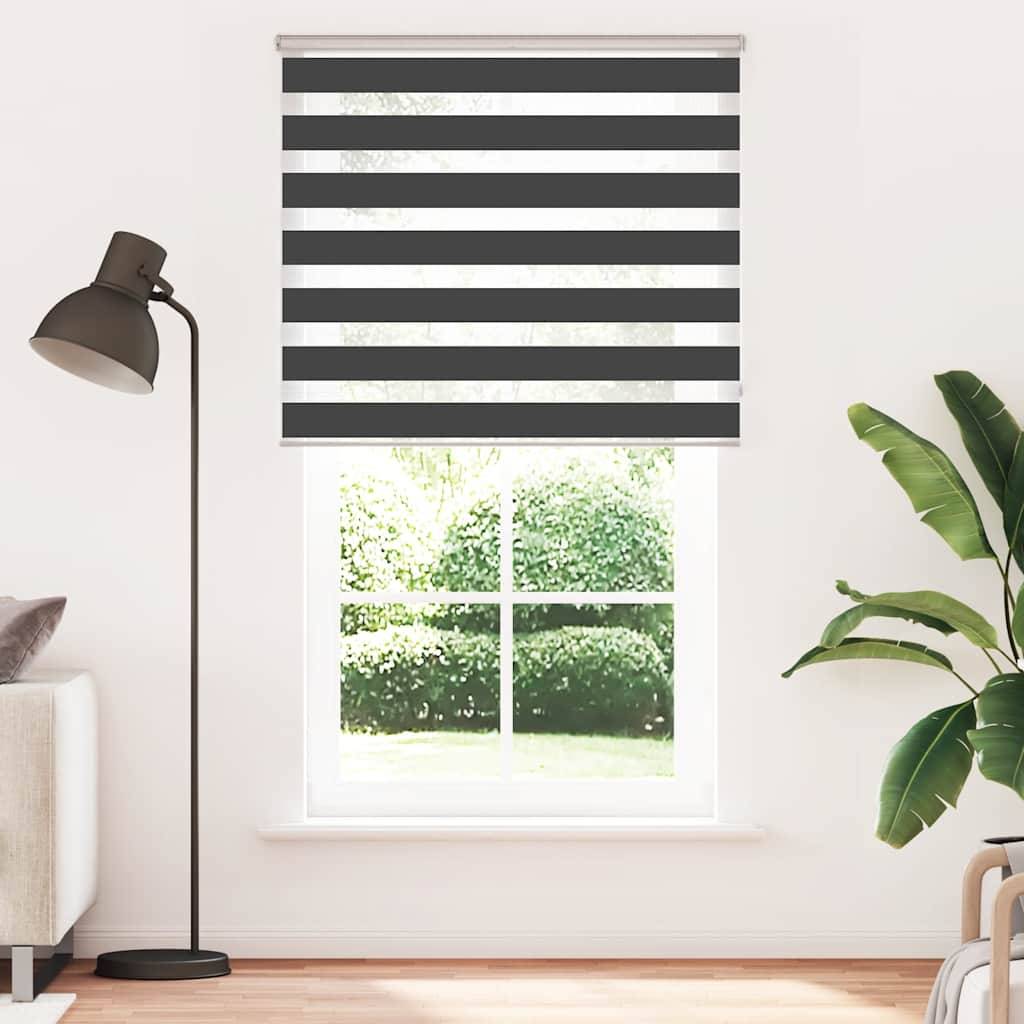 vidaXL Zebrarollo Schwarz 135x200 cm Stoffbreite 130,9 cm Polyester