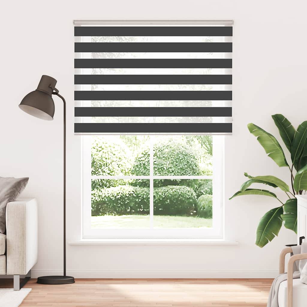 vidaXL Zebrarollo Schwarz 155x200 cm Stoffbreite 150,9 cm Polyester