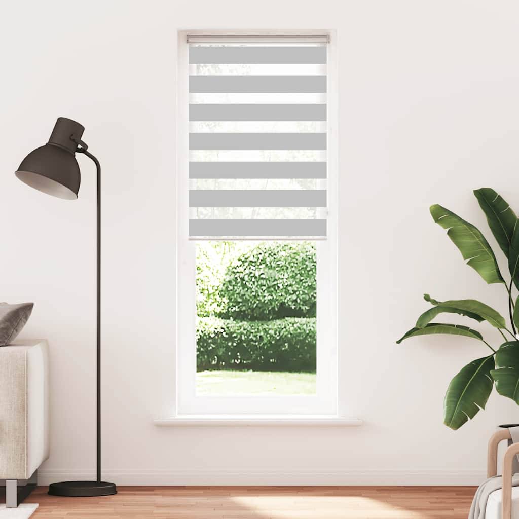 vidaXL Zebrarollo Hellgrau 70x230 cm Stoffbreite 65,9 cm Polyester