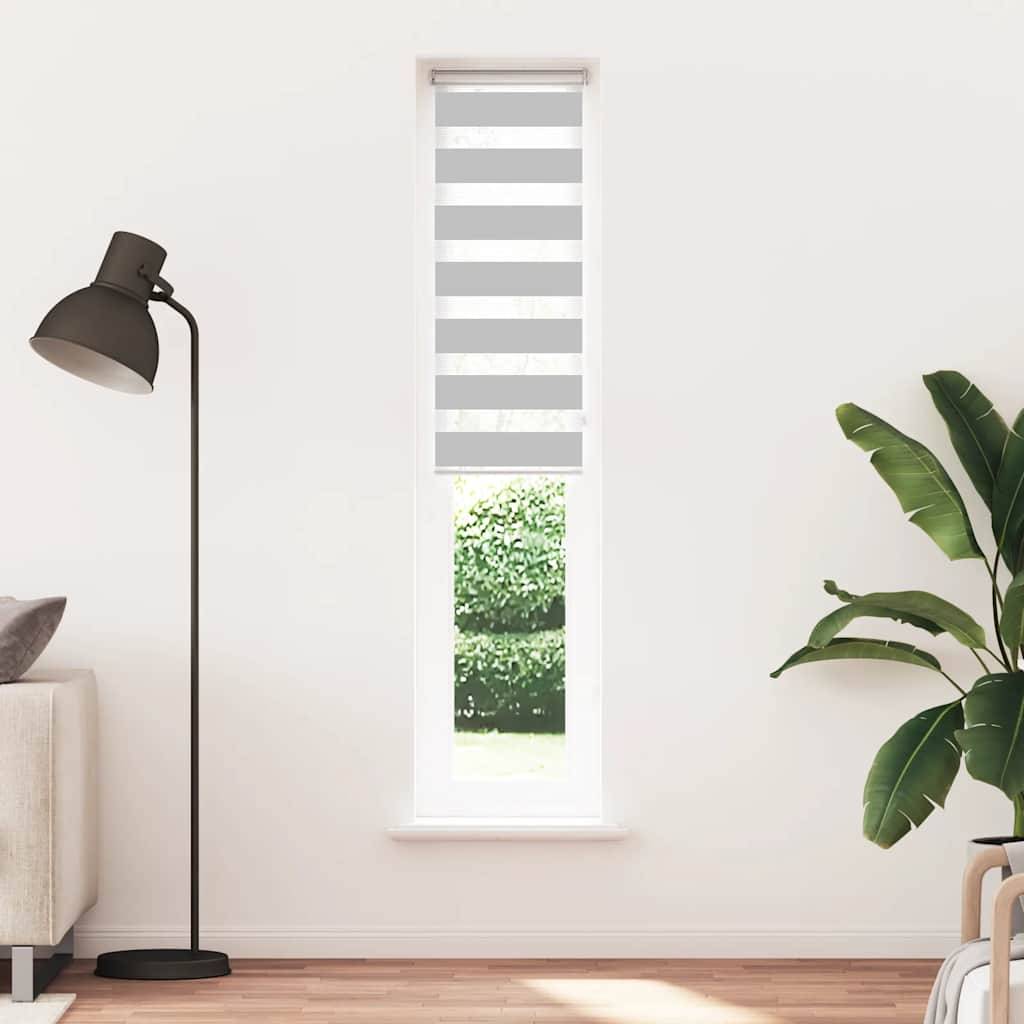 vidaXL Zebrarollo Hellgrau 40x200 cm Stoffbreite 35,9 cm Polyester