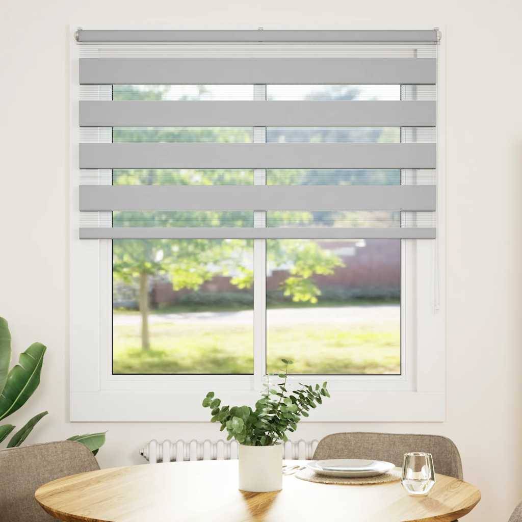 vidaXL Zebrarollo Hellgrau 120x150 cm Stoffbreite 115,9 cm Polyester
