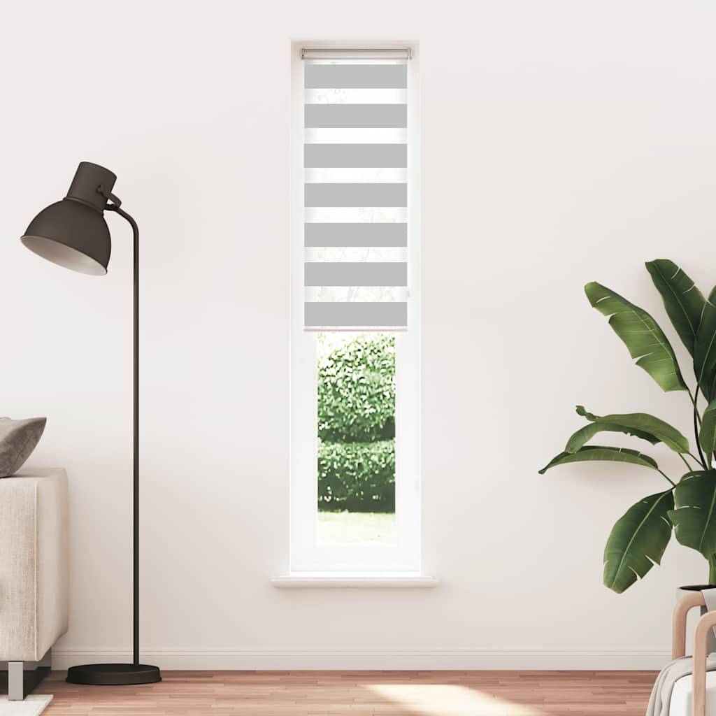 vidaXL Zebrarollo Hellgrau 40x230 cm Stoffbreite 35,9 cm Polyester