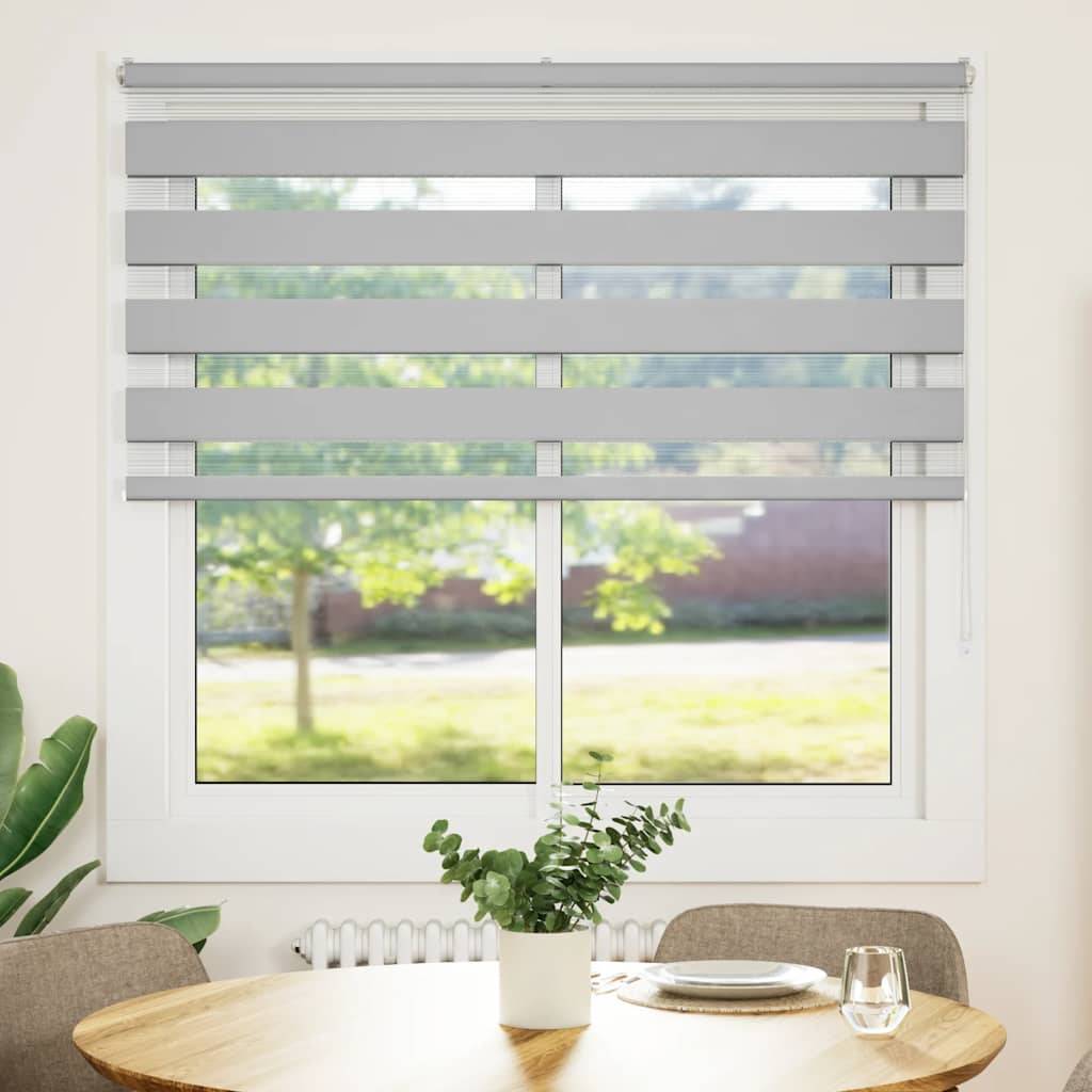 vidaXL Zebrarollo Hellgrau 140x100 cm Stoffbreite 135,9 cm Polyester