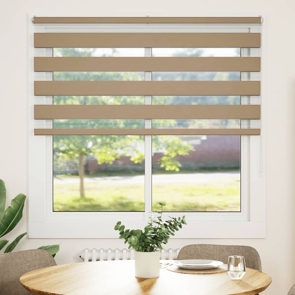vidaXL Zebrarollo Sandbraun 140x100 cm Stoffbreite 135,9 cm Polyester