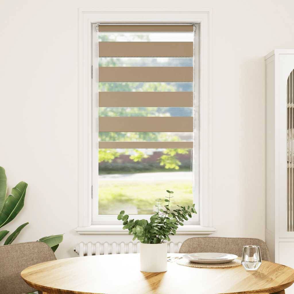 vidaXL Zebrarollo Sandbraun 55x150 cm Stoffbreite 50,9 cm Polyester