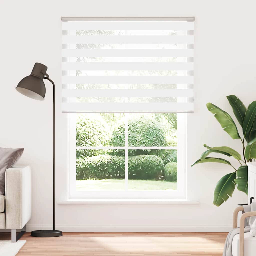 vidaXL Zebrarollo Weiß 155x230 cm Stoffbreite 150,9 cm Polyester