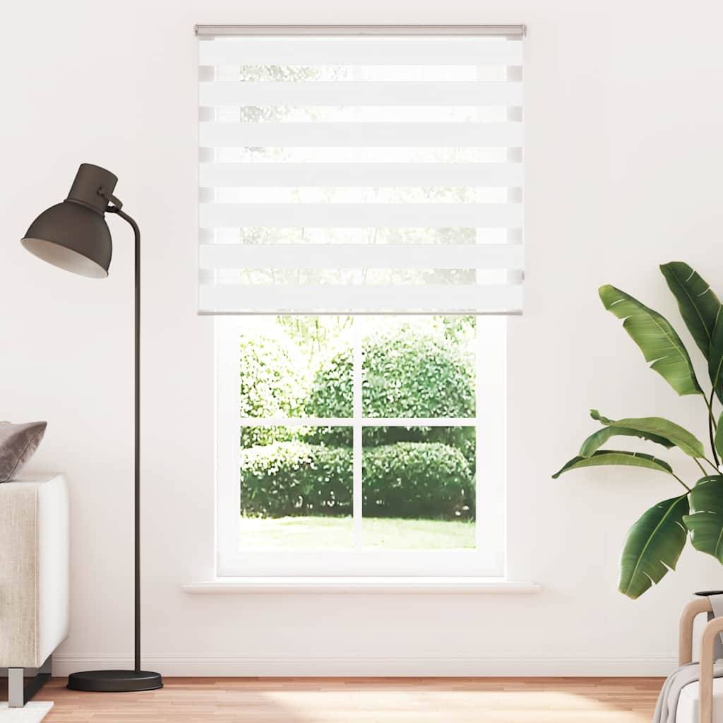 vidaXL Zebrarollo Weiß 125x230 cm Stoffbreite 120,9 cm Polyester