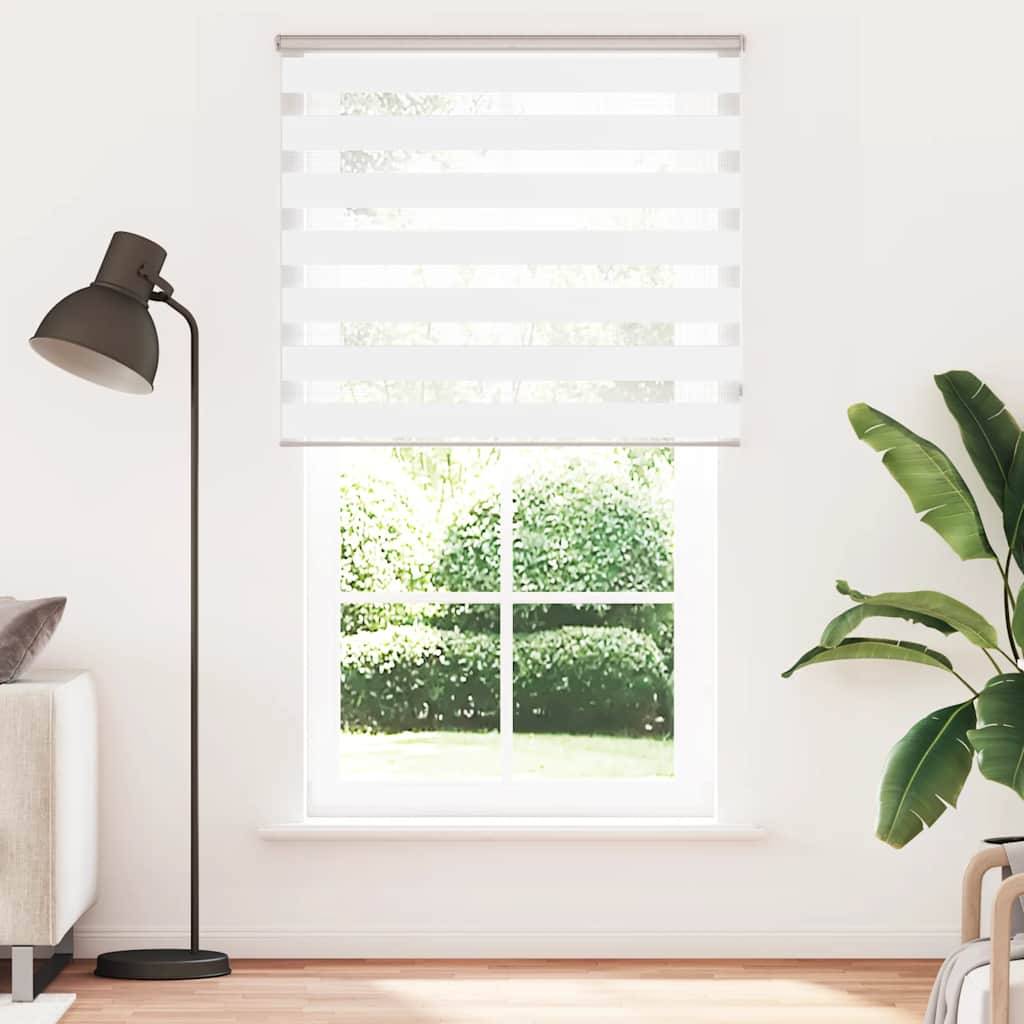 vidaXL Zebrarollo Weiß 125x200 cm Stoffbreite 120,9 cm Polyester