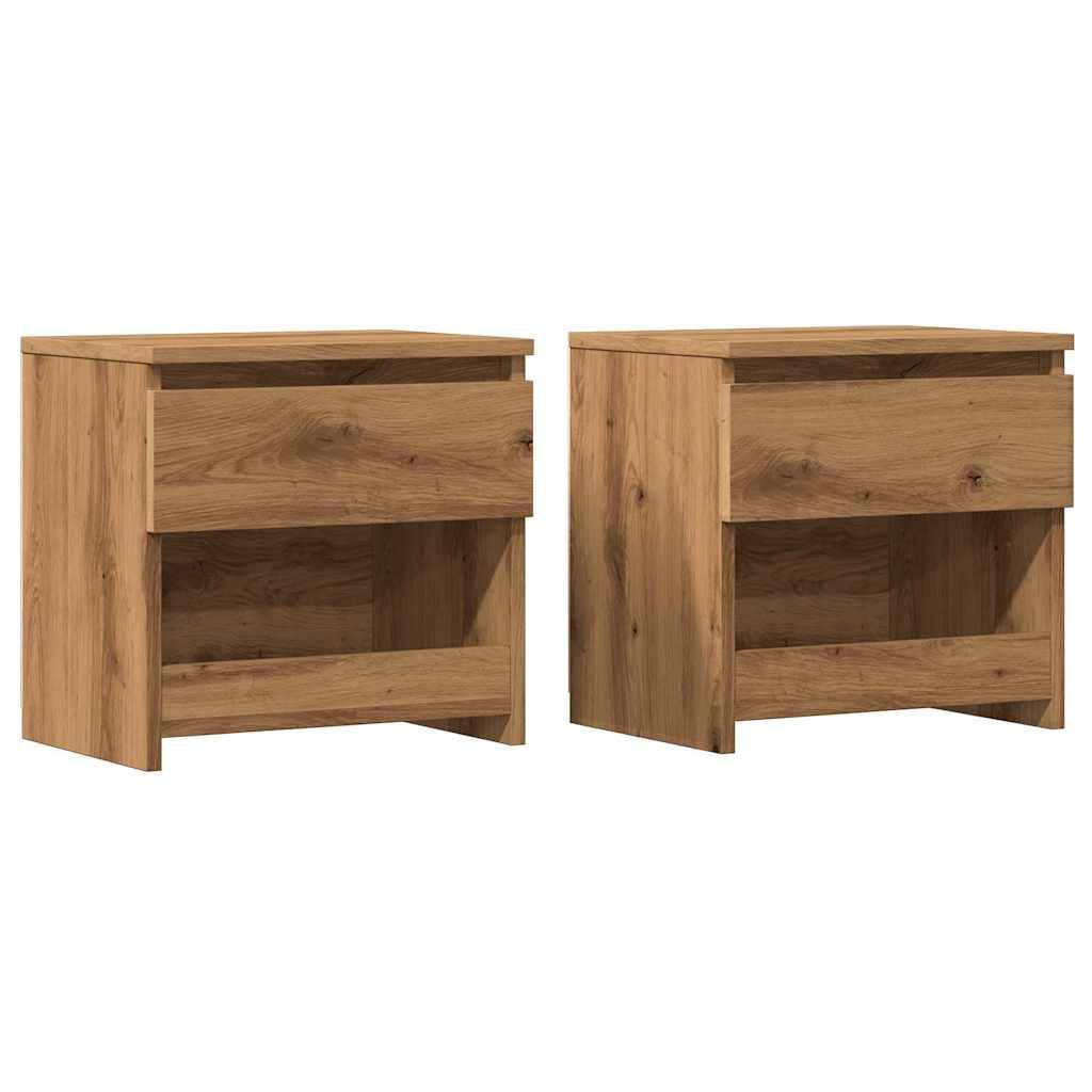 vidaXL Nachttische 2 Stk. Artisan-Eiche 40x30x39 cm Holzwerkstoff