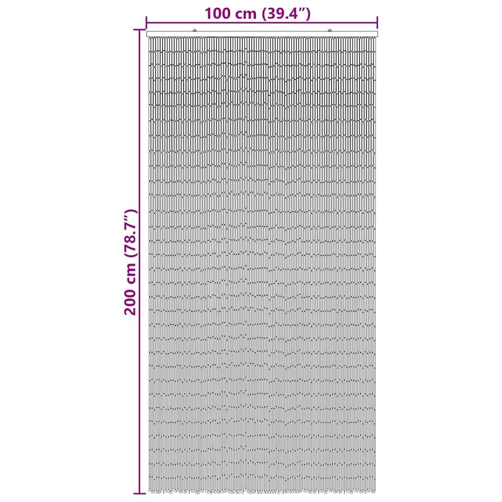 vidaXL Insekten-Türvorhang Palmendruck 100x200 cm Bambus