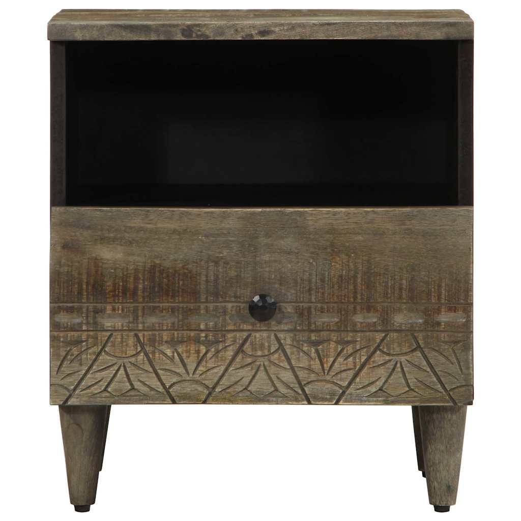 vidaXL Nachttische 2 Stück Hellgrau 40x33x46 cm Massivholz Mango