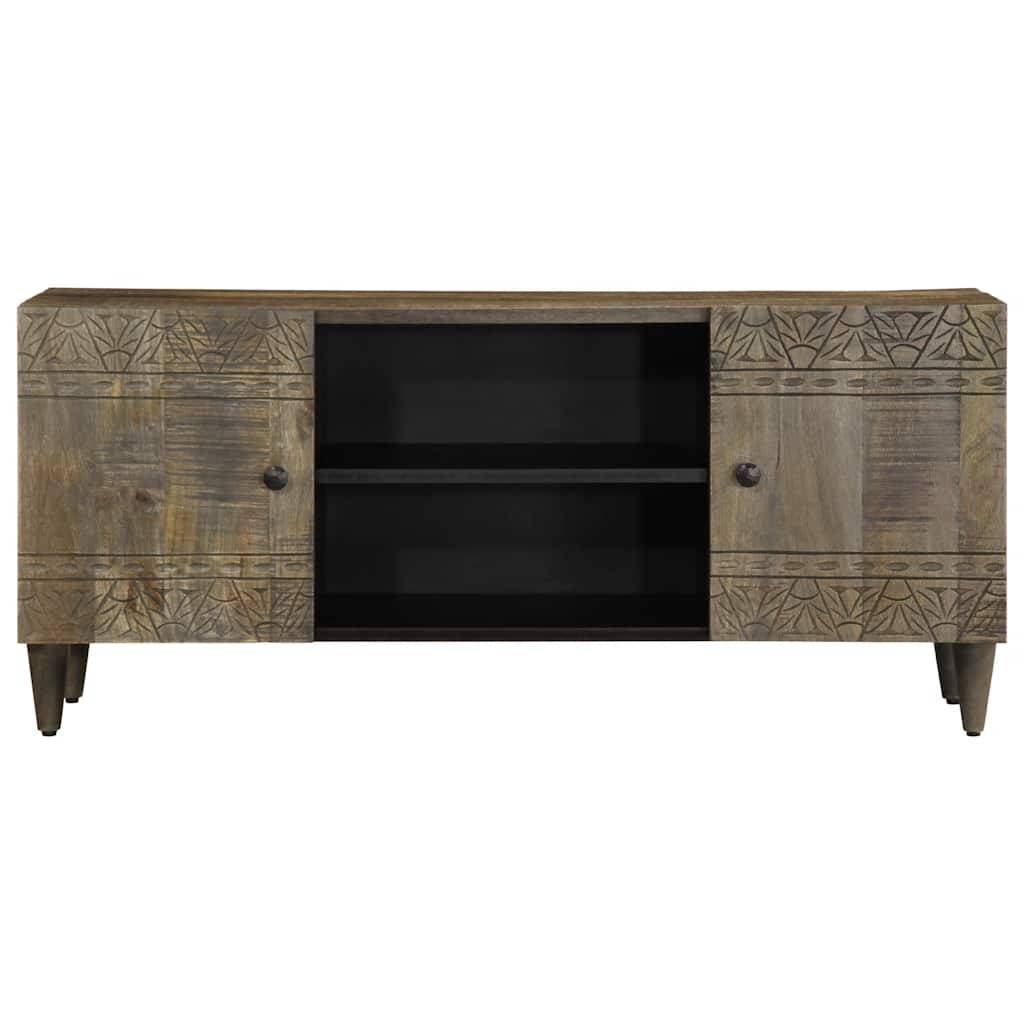 vidaXL TV-Schrank Hellgrau 105x33,5x46 cm Massivholz Mango
