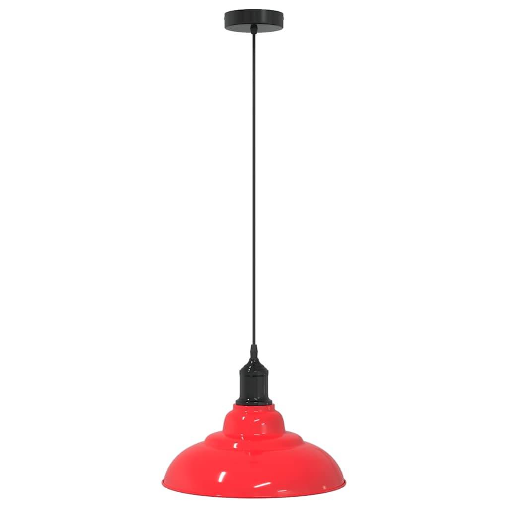 vidaXL Pendelleuchte Höhenverstellbar E27 Rot Glänzend Ø 31 cm Metall