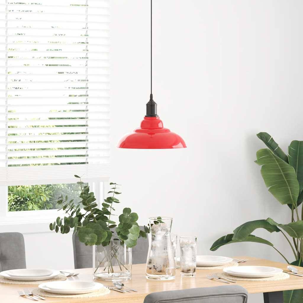 vidaXL Pendelleuchte Höhenverstellbar E27 Rot Glänzend Ø 31 cm Metall