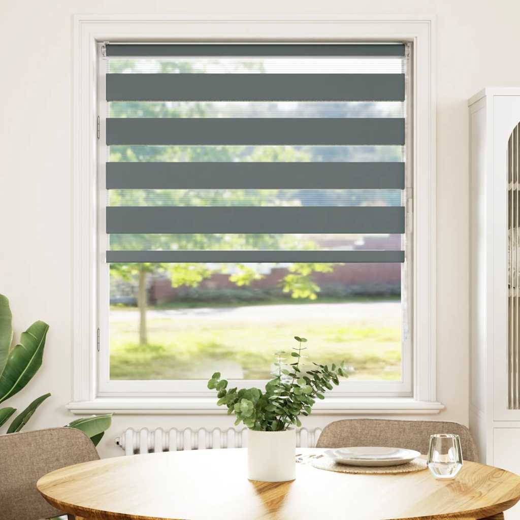 vidaXL Zebrarollo Dunkelgrau 100x150 cm Stoffbreite 95,9 cm Polyester