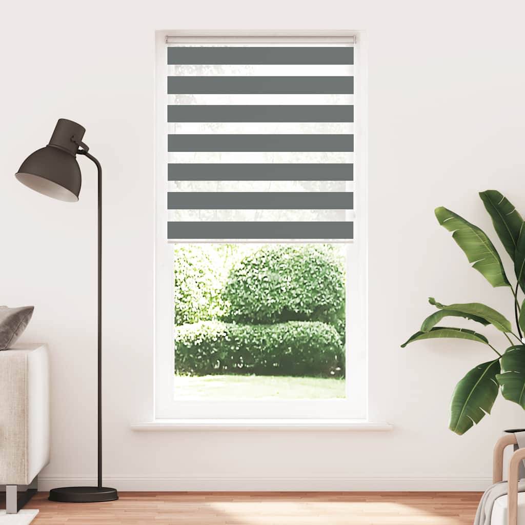 vidaXL Zebrarollo Dunkelgrau 110x230 cm Stoffbreite 105,9 cm Polyester
