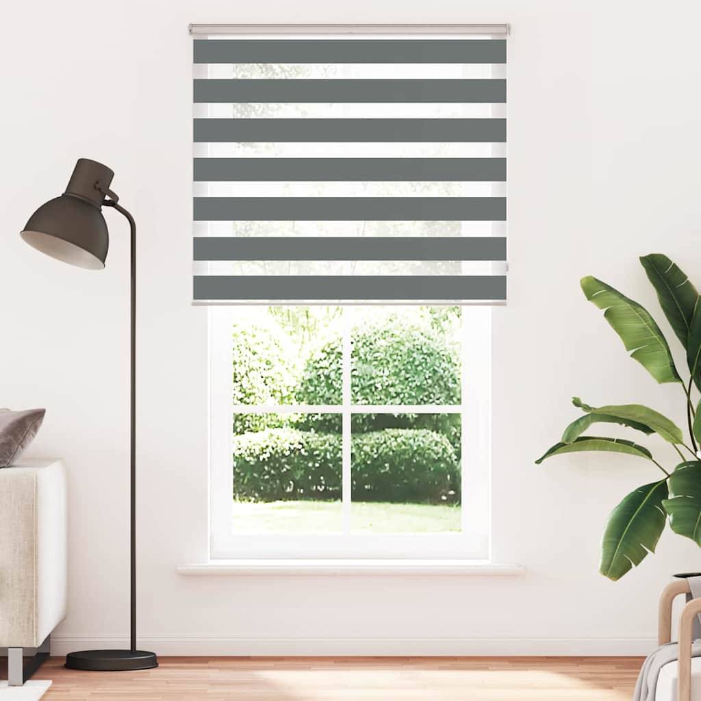 vidaXL Zebrarollo Dunkelgrau 135x230 cm Stoffbreite 130,9 cm Polyester