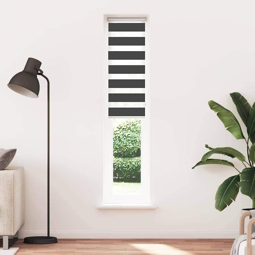 vidaXL Zebrarollo Schwarz 40x200 cm Stoffbreite 35,9 cm Polyester