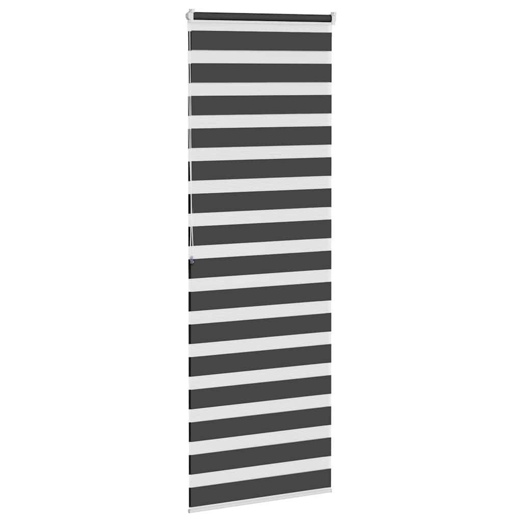 vidaXL Zebrarollo Schwarz 90x200 cm Stoffbreite 85,9 cm Polyester