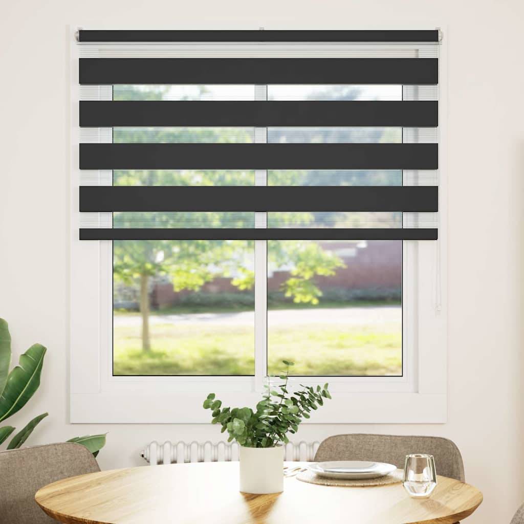 vidaXL Zebrarollo Schwarz 125x150 cm Stoffbreite 120,9 cm Polyester