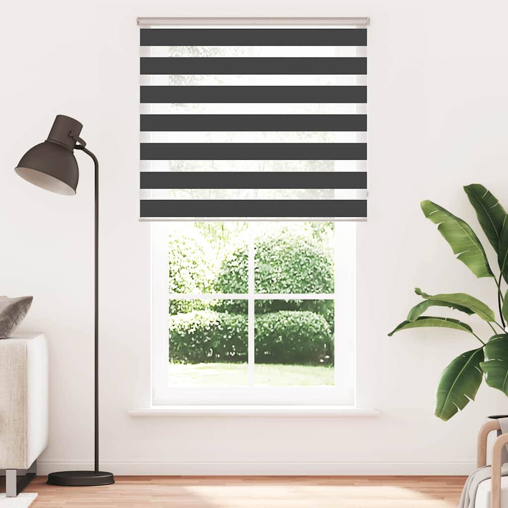vidaXL Zebrarollo Schwarz 125x230 cm Stoffbreite 120,9 cm Polyester