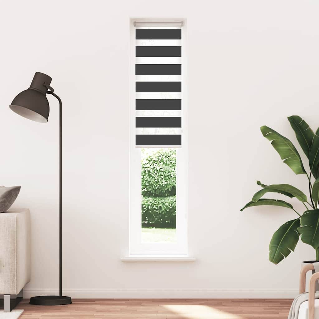 vidaXL Zebrarollo Schwarz 40x230 cm Stoffbreite 35,9 cm Polyester