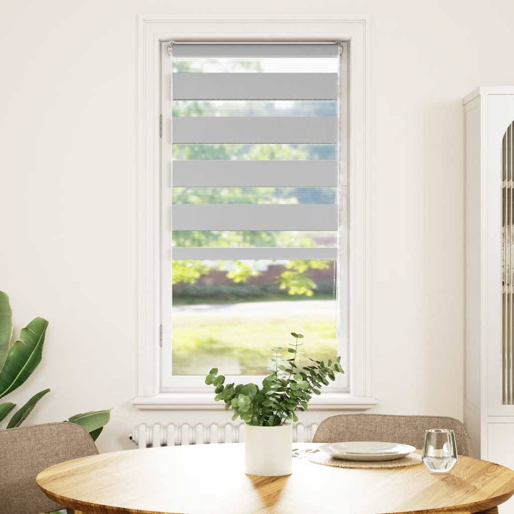 vidaXL Zebrarollo Hellgrau 55x100 cm Stoffbreite 50,9 cm Polyester