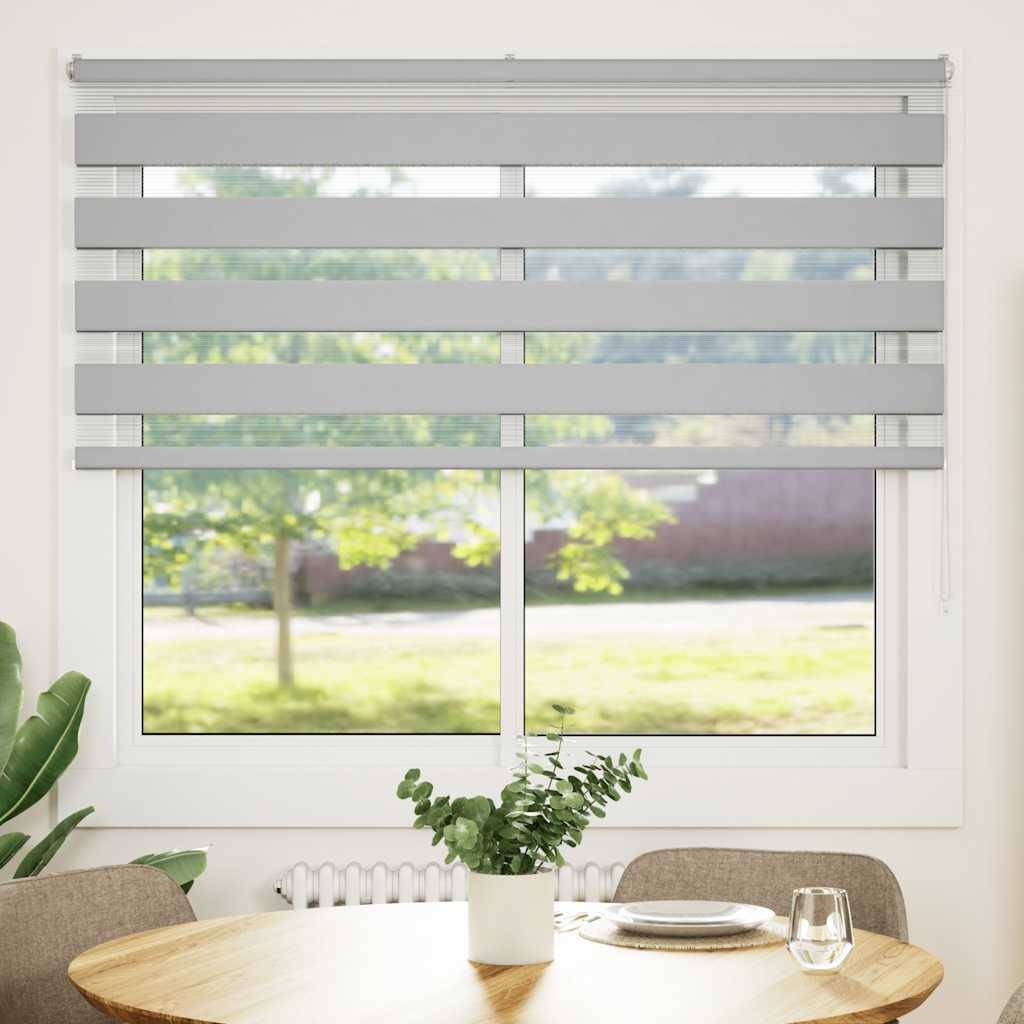 vidaXL Zebrarollo Hellgrau 160x100 cm Stoffbreite 155,9 cm Polyester