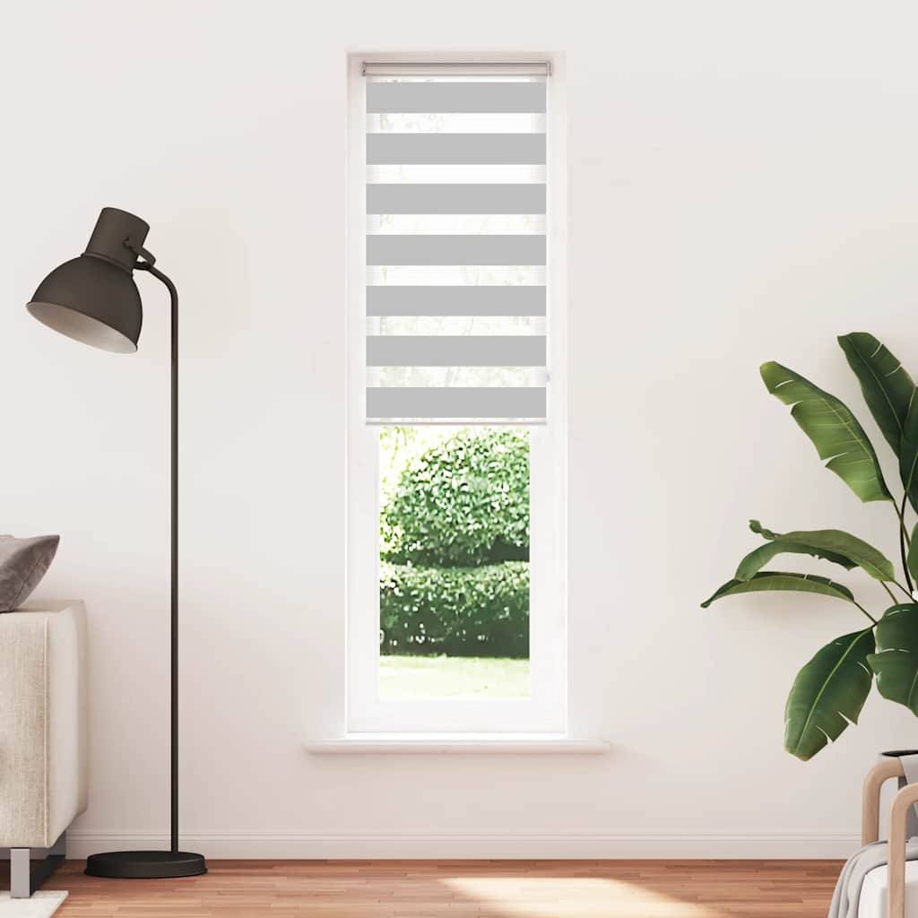 vidaXL Zebrarollo Hellgrau 65x230 cm Stoffbreite 60,9 cm Polyester