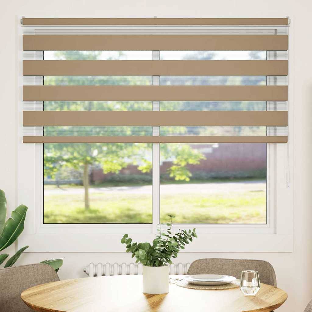 vidaXL Zebrarollo Sandbraun 160x100 cm Stoffbreite 155,9 cm Polyester