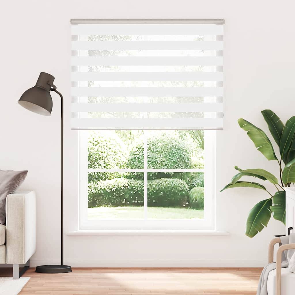 vidaXL Zebrarollo Weiß 160x200 cm Stoffbreite 155,9 cm Polyester
