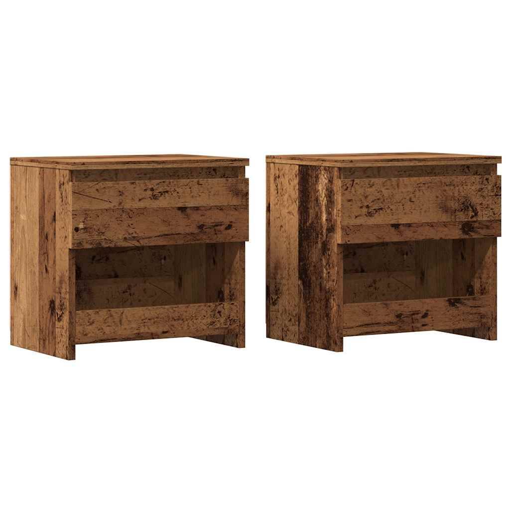 vidaXL Nachttische 2 Stück Altholz 40x30x39 cm Holzwerkstoff