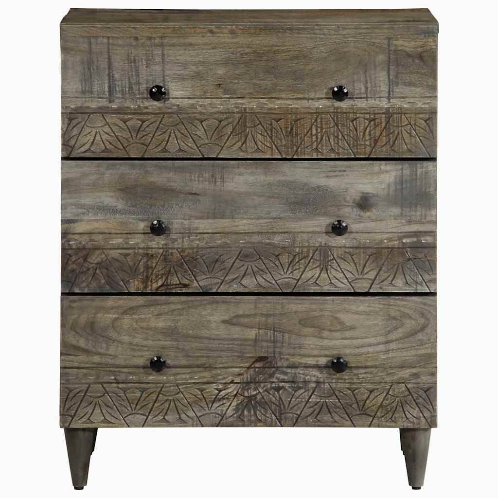 vidaXL Sideboard Hellgrau 60x33,5x75 cm Massivholz Mango