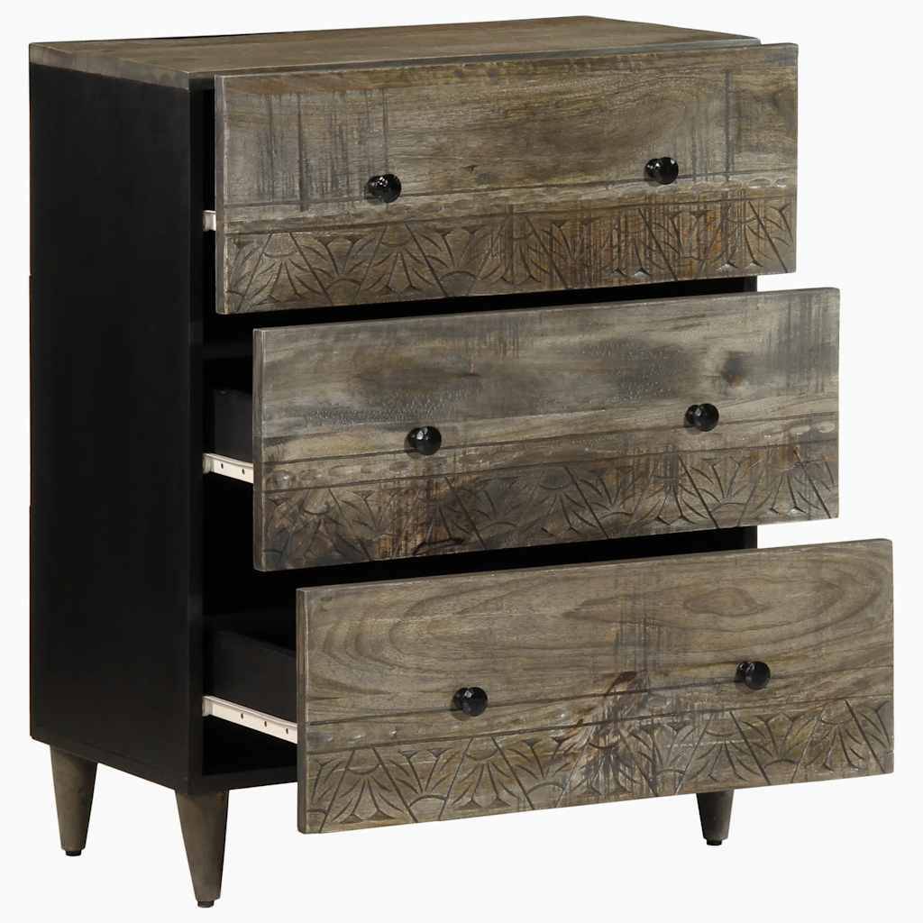 vidaXL Sideboard Hellgrau 60x33,5x75 cm Massivholz Mango